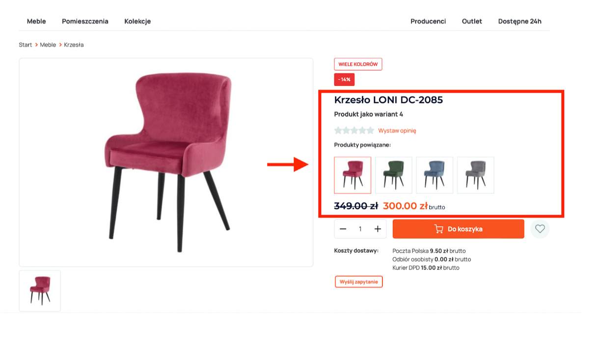 Produkty jako warianty