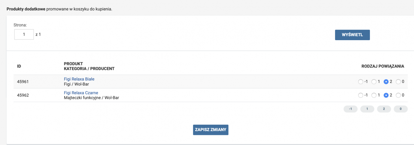 up selling w koszyku panel