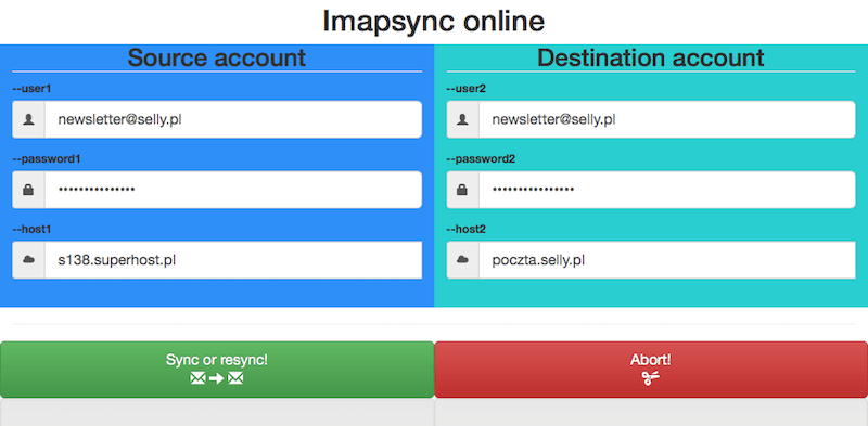 ImapSync - serwer