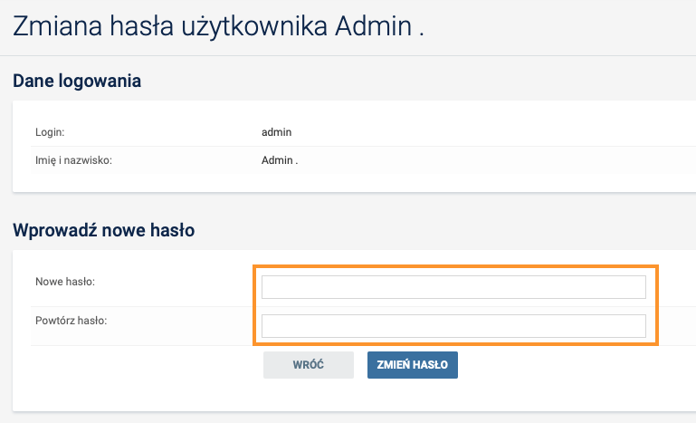 zmiana hasła