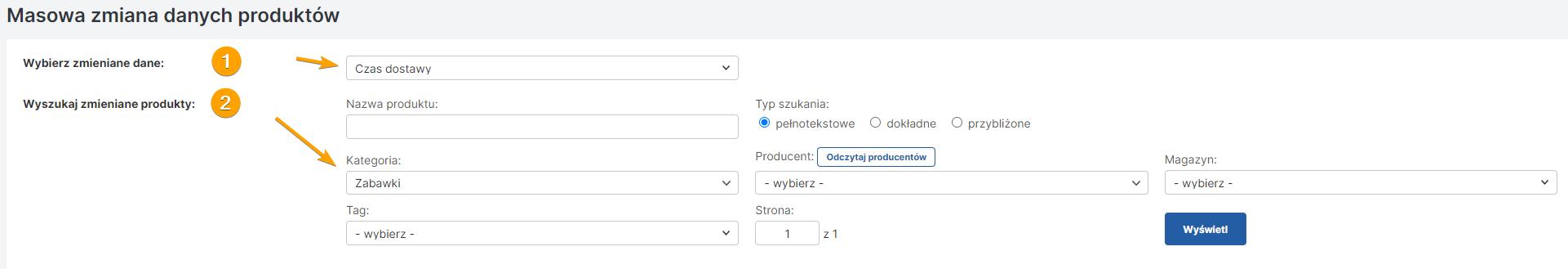 Masowa edycja danych