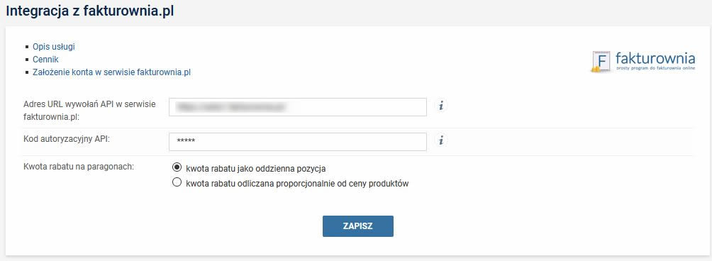 Integracja z Fakturownia