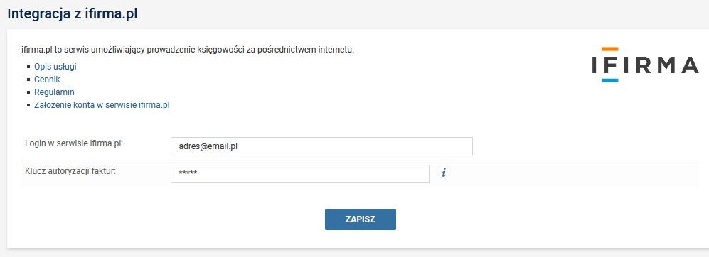 Integracja z ifirma