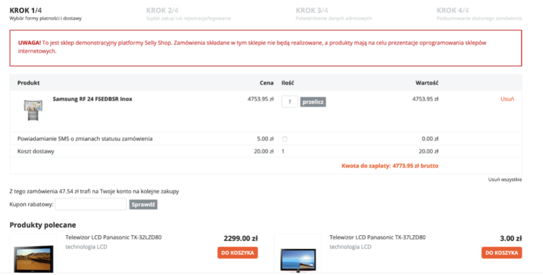 koszyk w sklepie internetowym, porzucone koszyki