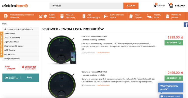 schowek w sklepie internetowym elektrohome.pl