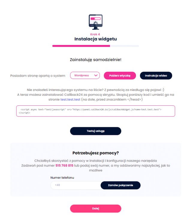 Callback24 instalacja widget