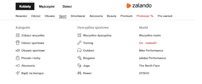 Profesjonalnie zaprojektowane menu w witrynie.
