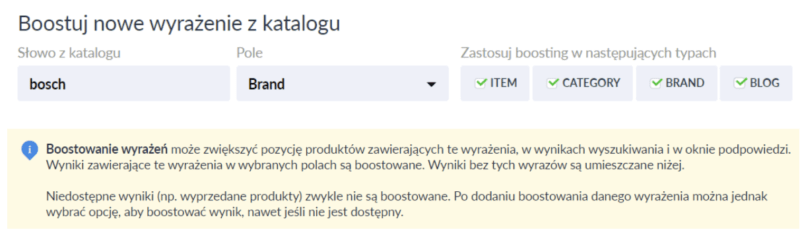Boosting produktów