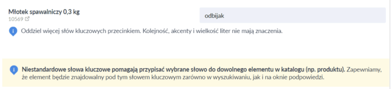 Niestandardowe słowa kluczowe
