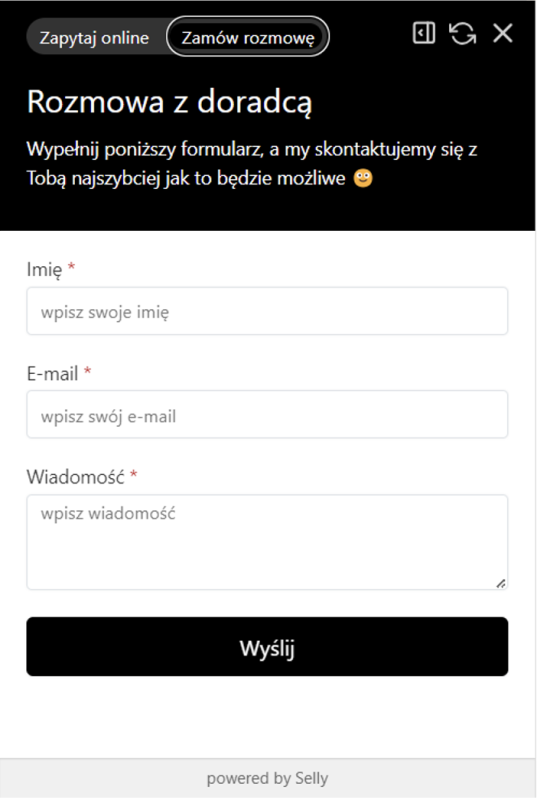 Chatbot AI Selly w sklepie internetowym