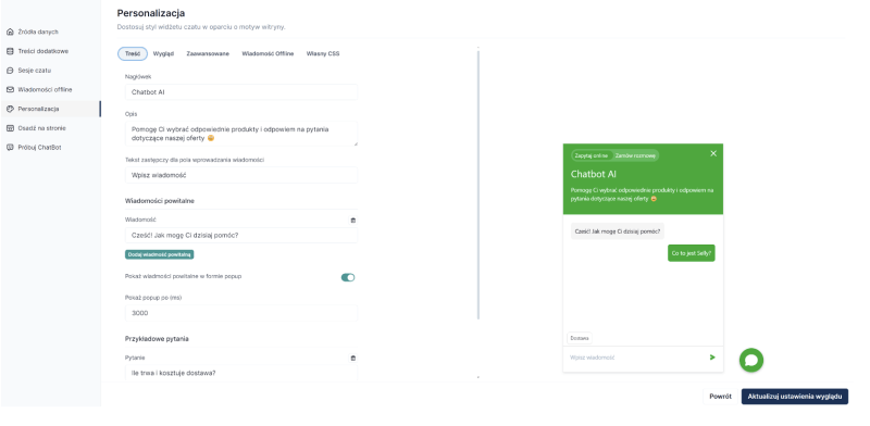 Chatbot AI w sklepie internetowym