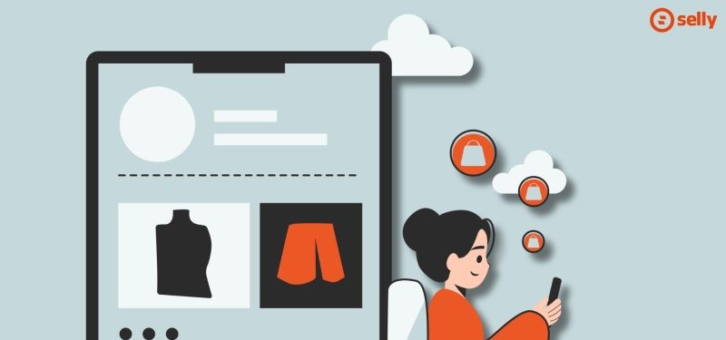 Grafika dziewczyny przeglądających witrynę internetową.