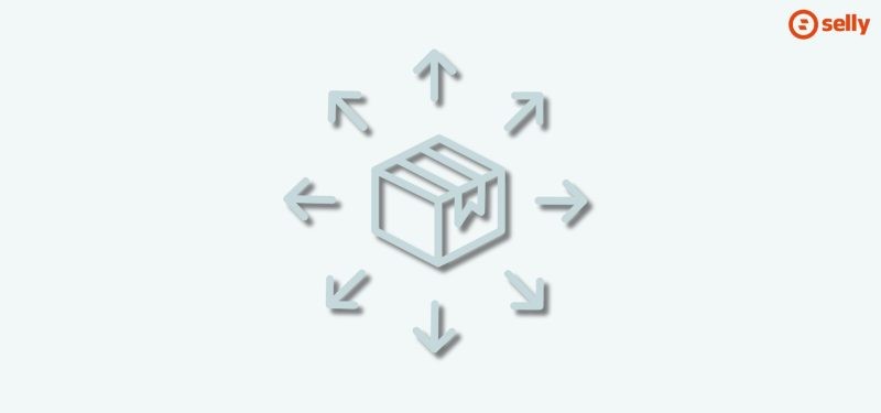 Grafika paczki ze strzałkami dookoła.