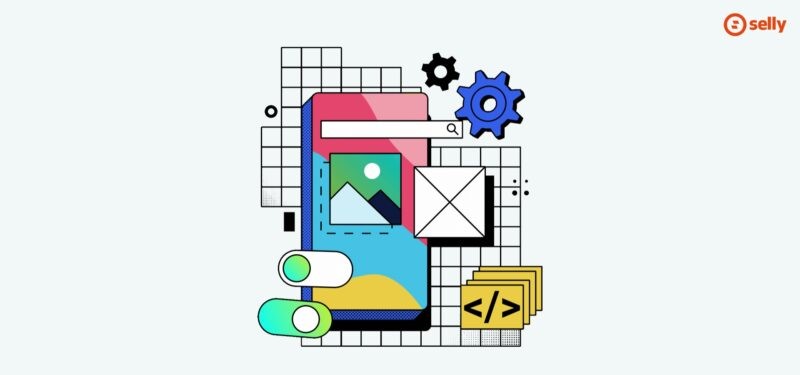 Kolorowa grafika telefonu, nawiązująca do tematu wpisu - Trendy w mobilnym e-commerce