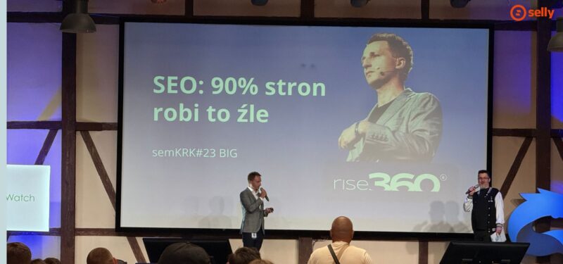 Zdjęcie z semKRK#23 - jedna z prezentacji "SEO: 90% stron robi to źle"