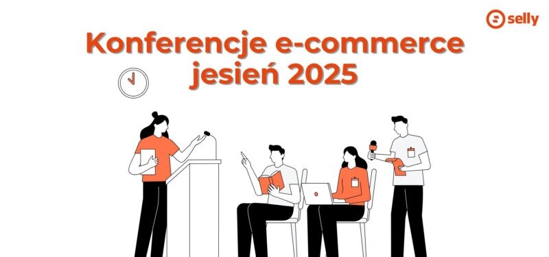 Grafika przedstawia kreskówkową grupę ludzi słuchających przemówienia. Nawiązuje to do tematu - wydarzenia e-commerce 2025.
