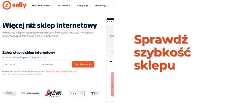Punkt do checklisty - szybkość sklepu, zdjęcie ze strony głównej Selly.pl