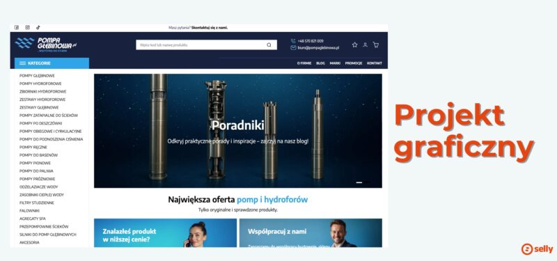 Indywidualny projekt graficzny - projekt Selly dla pompaglebinowa.pl