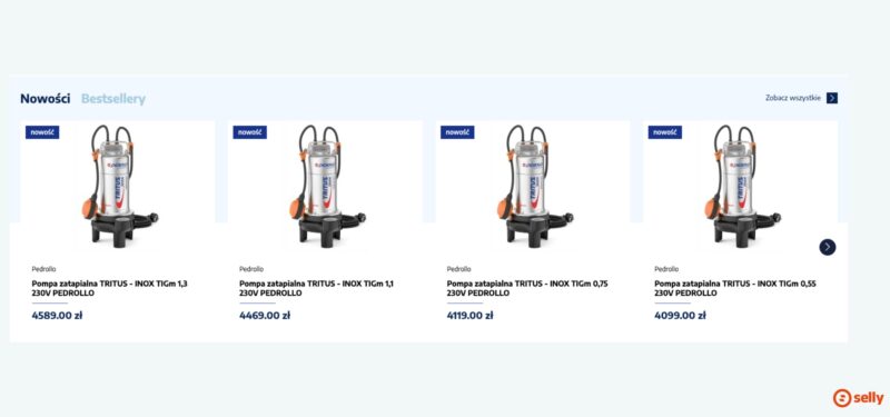 Wyeksponowane nowości i bestsellery pompaglebinowa.pl