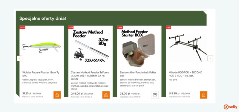 Sekcja z ofertami dnia dla Fatfish