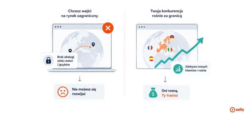 Jeden z sygnałów ograniczenia platformy e-commerce - chcesz zacząć sprzedawać na rynkach zagranicznych, a platforma tego nie oferuje.