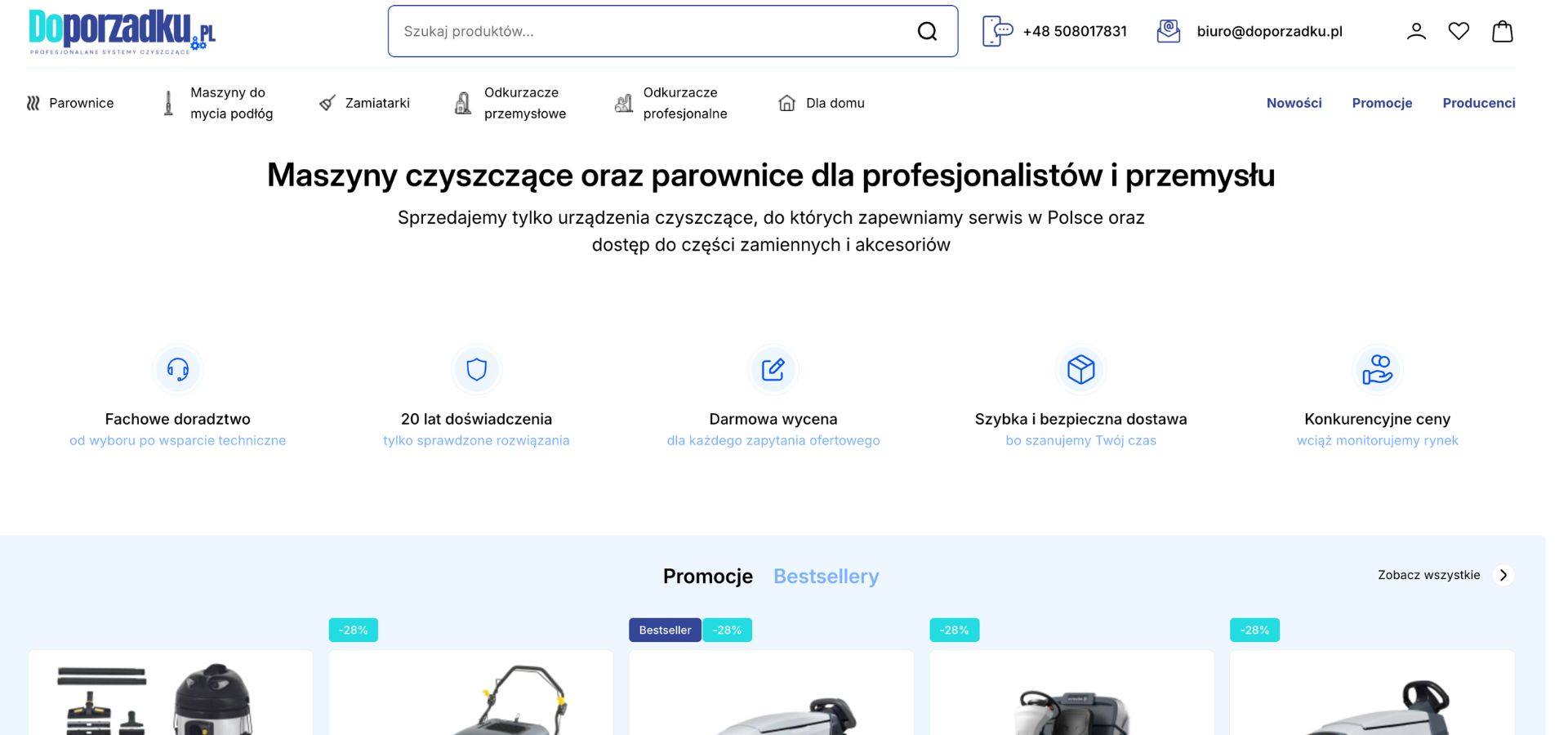 Doporzadku.pl sklep internetowy ze sprzętem czyszczącym B2B Selly